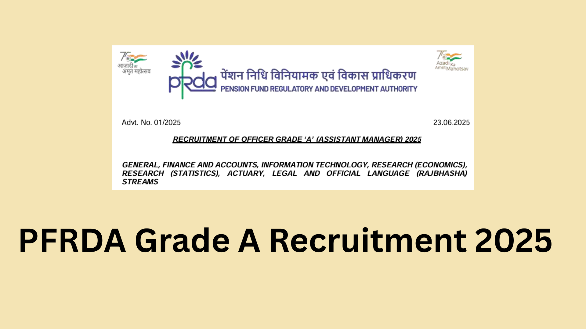 PFRDA Grade A Recruitment 2025