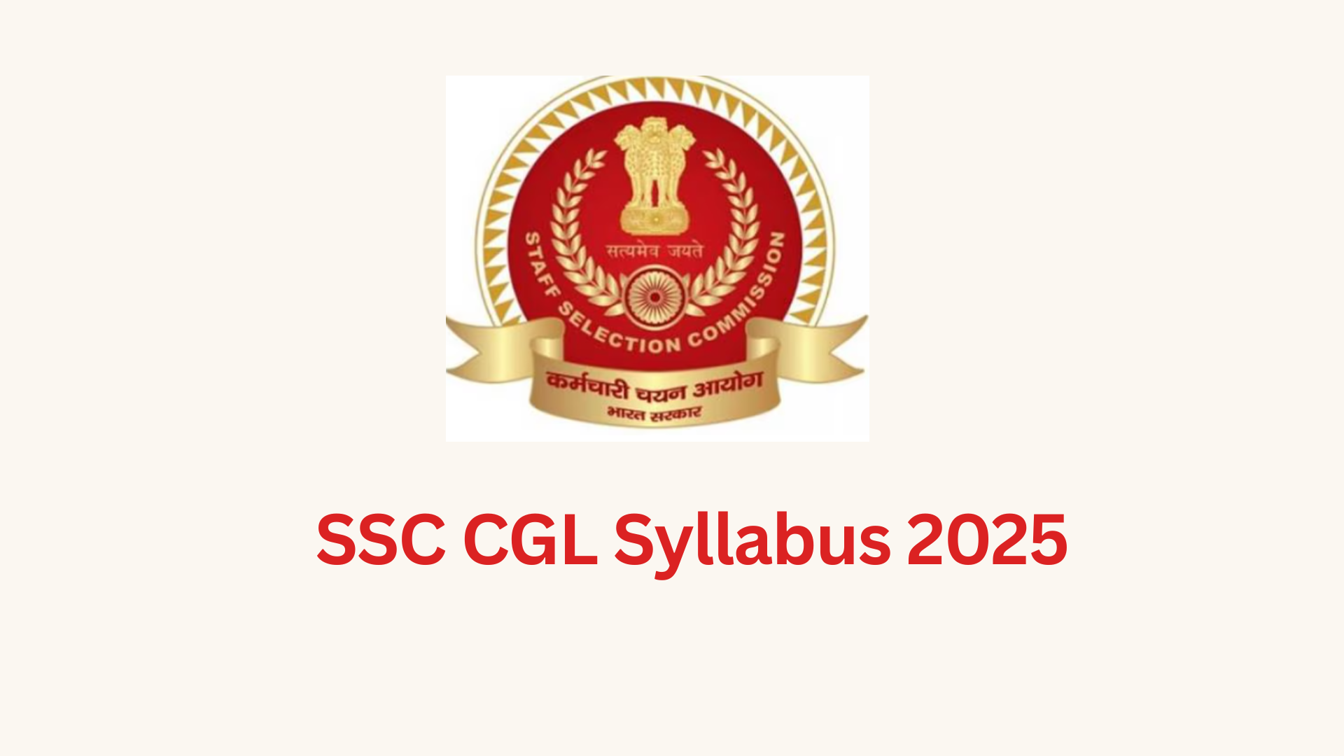 SSC CGL 2025 Syllabus