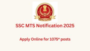 SSC MTS Notification 2025