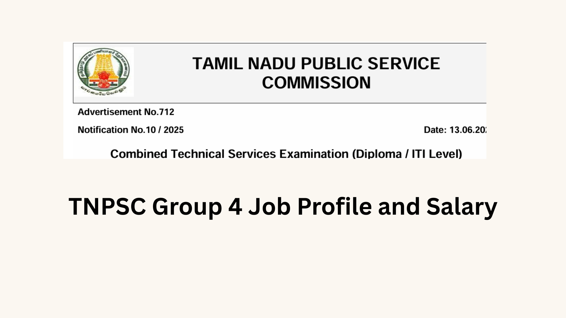 TNPSC Group 4 Job Profile and Salary